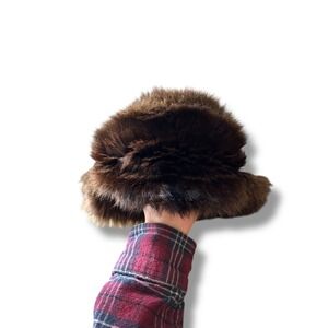 Vintage Fredrickson Faux Fur Vintage Style Winter Warm Bucket Hat Fur Indie Boho